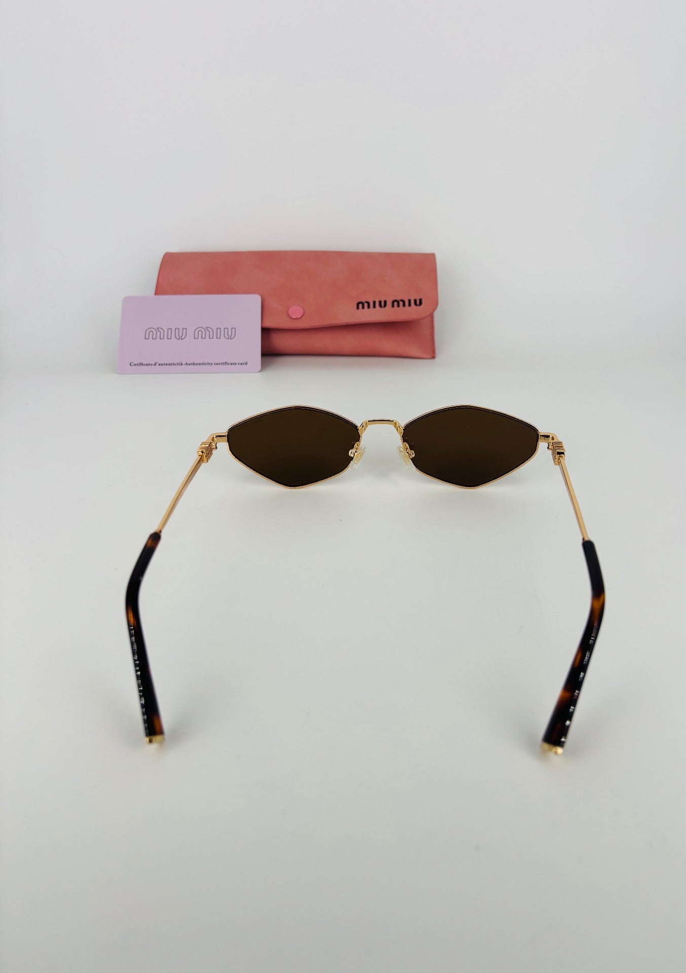 Miu Miu Geometric Gold Metal Sunglasses-6