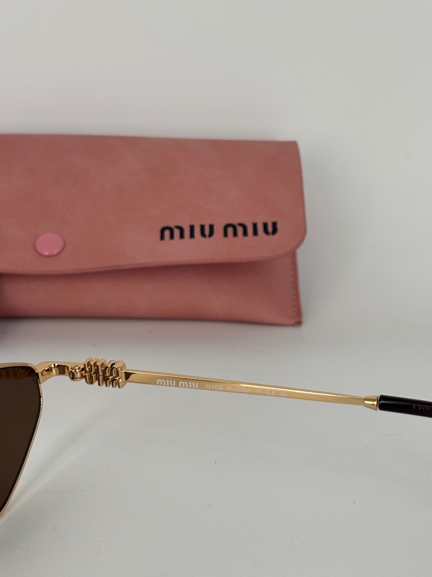 Miu Miu Geometric Gold Metal Sunglasses-8