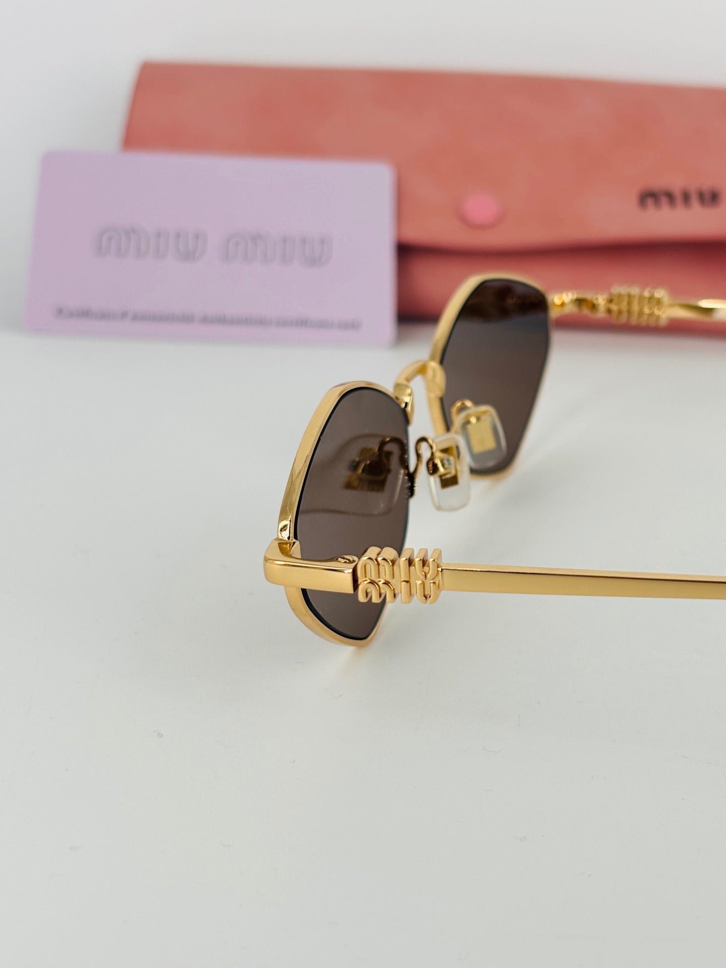 Miu Miu Geometric Gold Metal Sunglasses-2