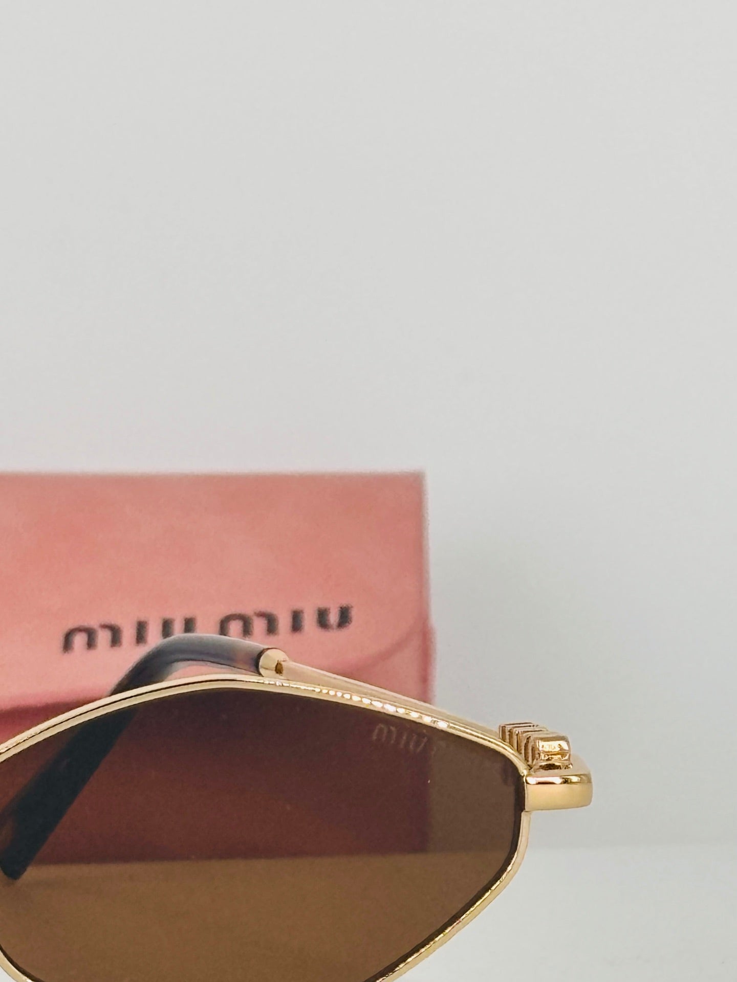 Miu Miu Geometric Gold Metal Sunglasses-9