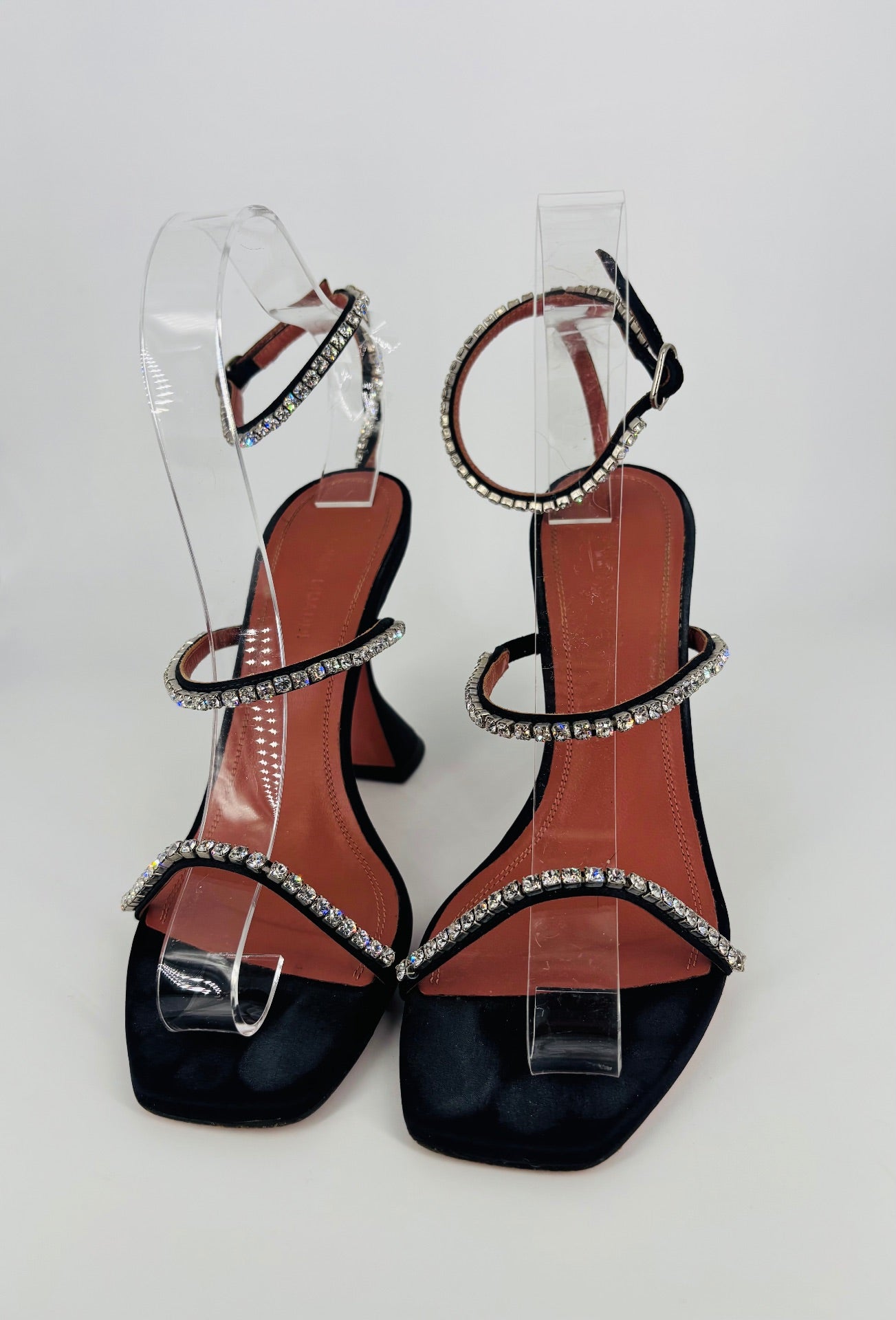 Gilda 95 Black Satin Pumps – Amina Muaddi - Size 36.5-5