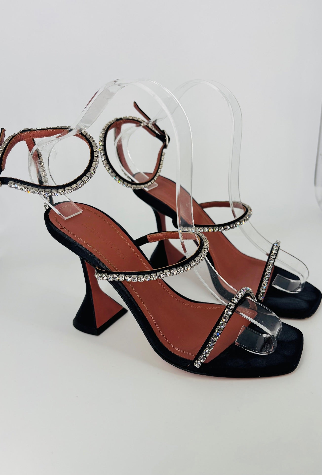Gilda 95 Black Satin Pumps – Amina Muaddi - Size 36.5-6