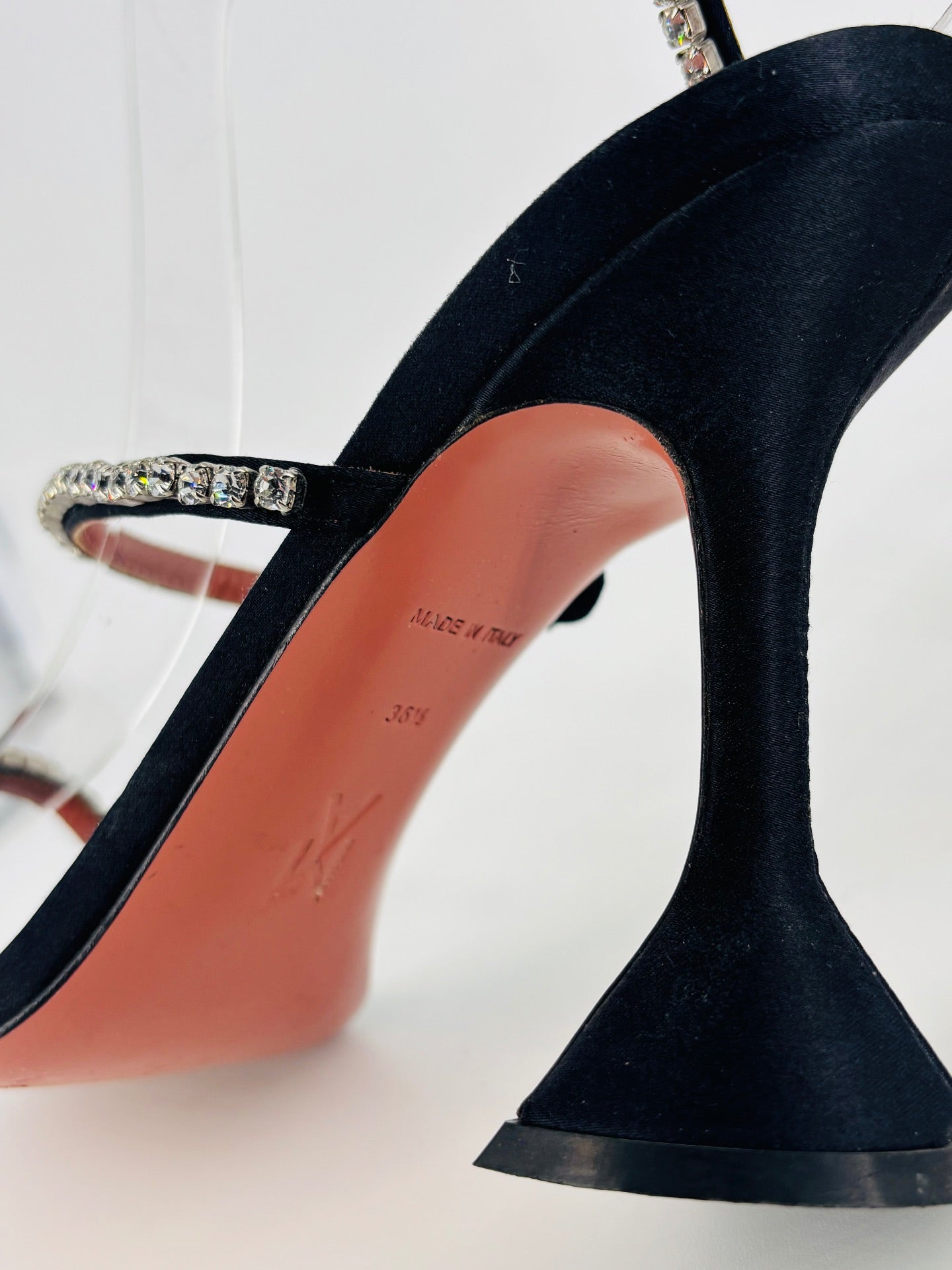 Gilda 95 Black Satin Pumps – Amina Muaddi - Size 36.5-8