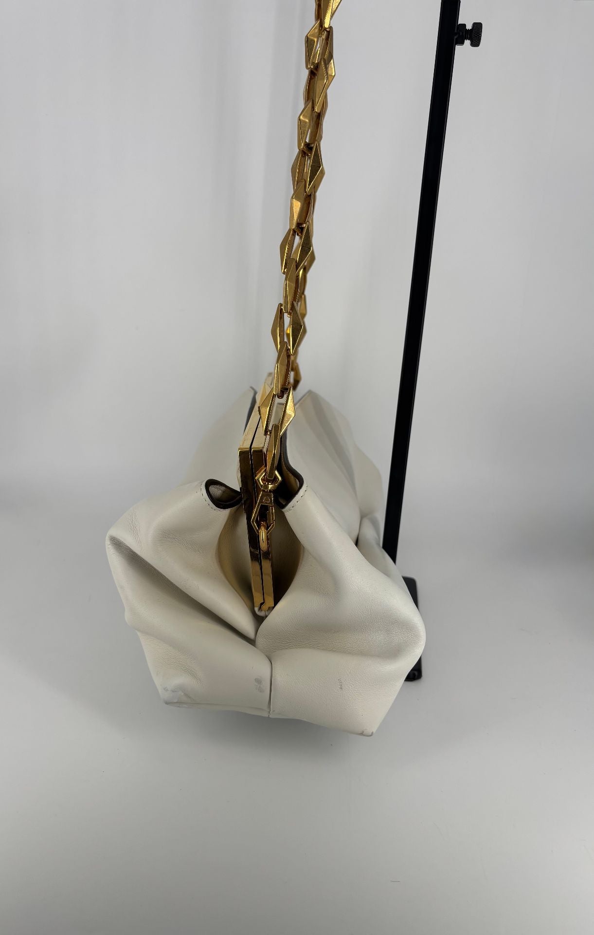 Sac Diamond cuir de veau blanc bandoulière ajustable – Jimmy Choo – Neuf-7
