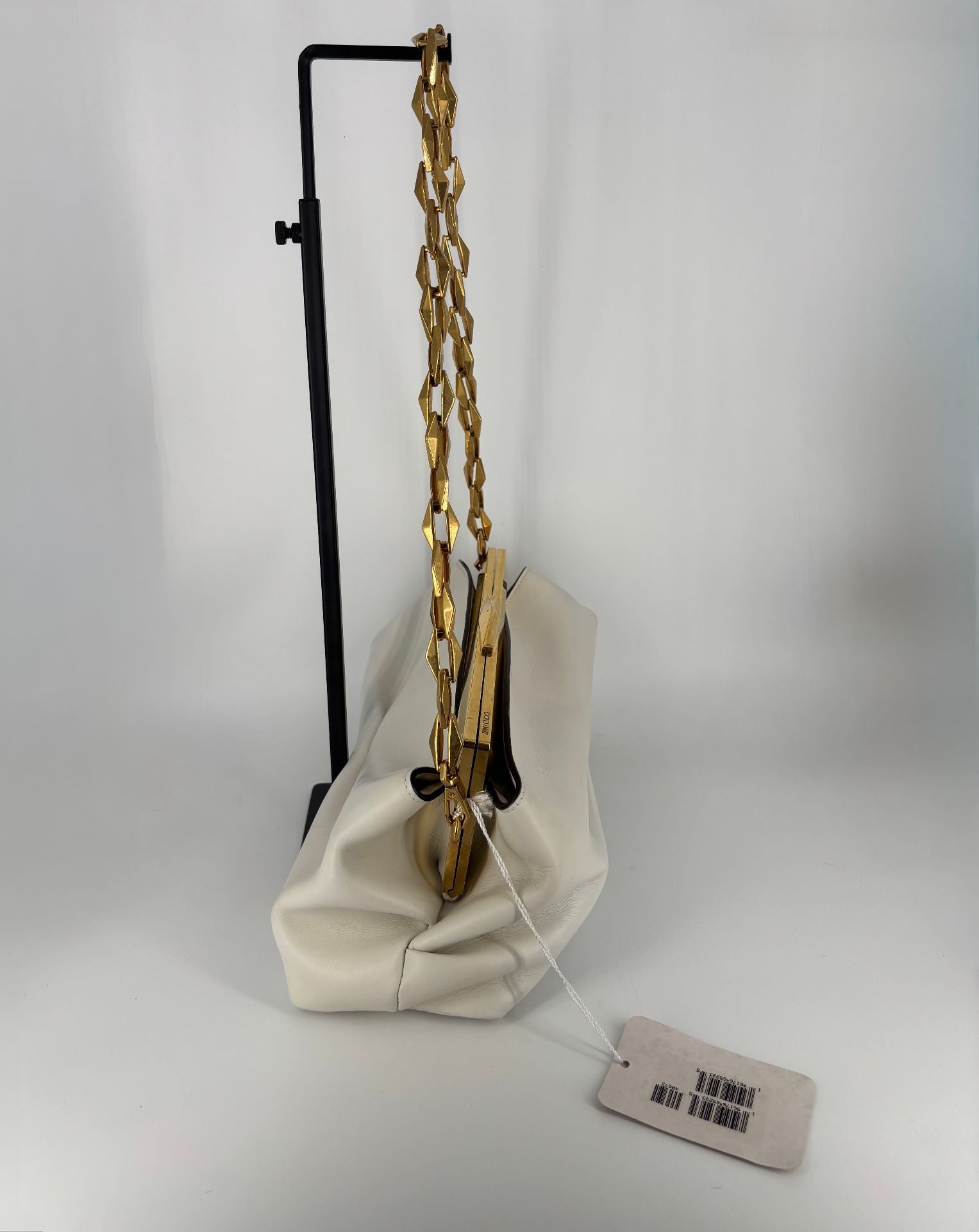 Sac Diamond cuir de veau blanc bandoulière ajustable – Jimmy Choo – Neuf-8