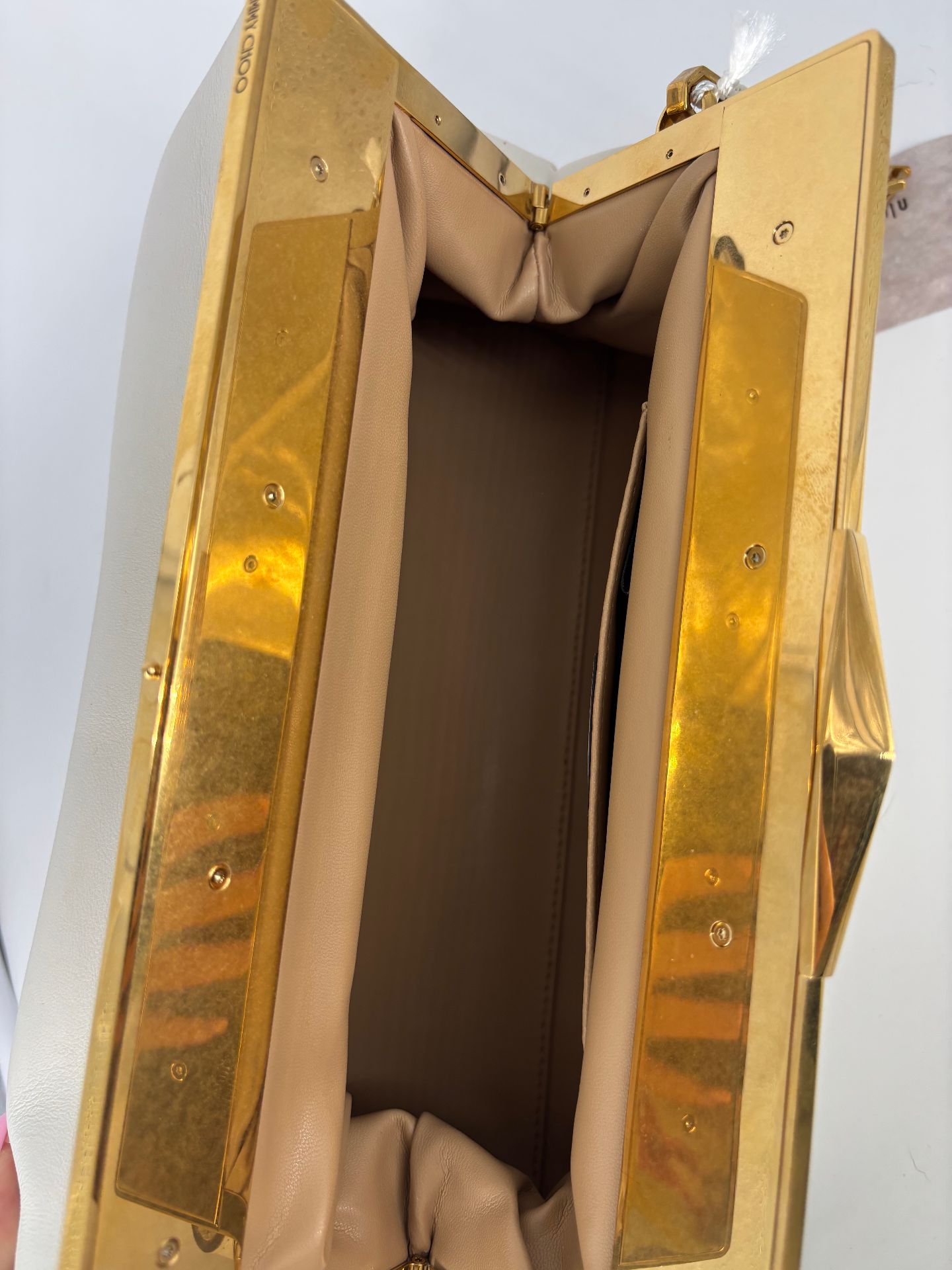 Sac Diamond cuir de veau blanc bandoulière ajustable – Jimmy Choo – Neuf-11