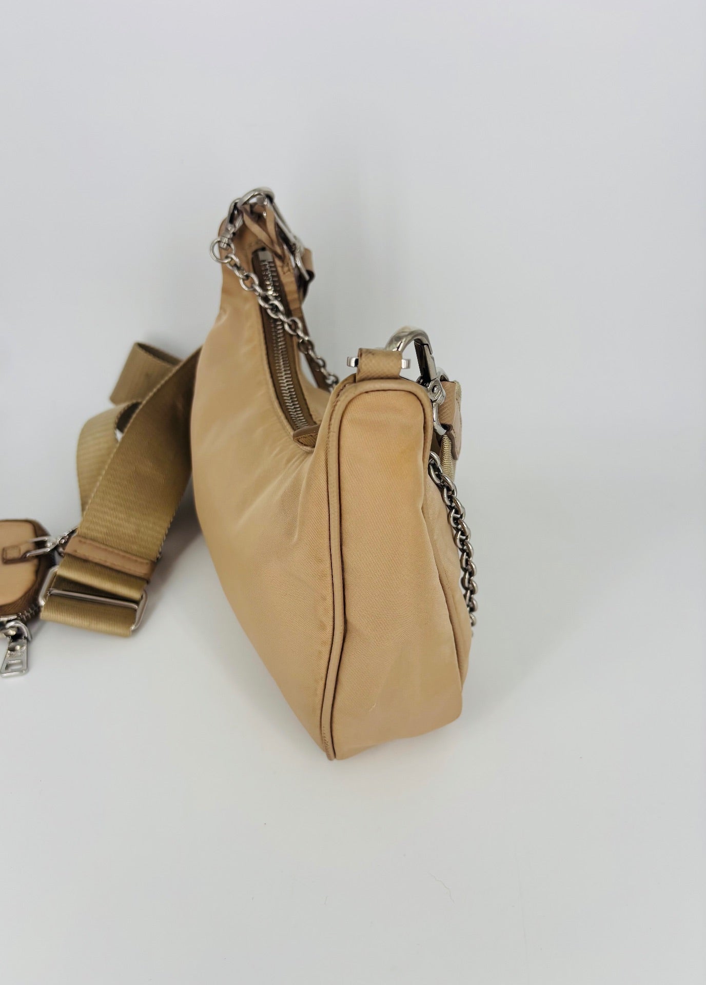 Prada Re-Edition 2005 Beige Nylon Bag-12