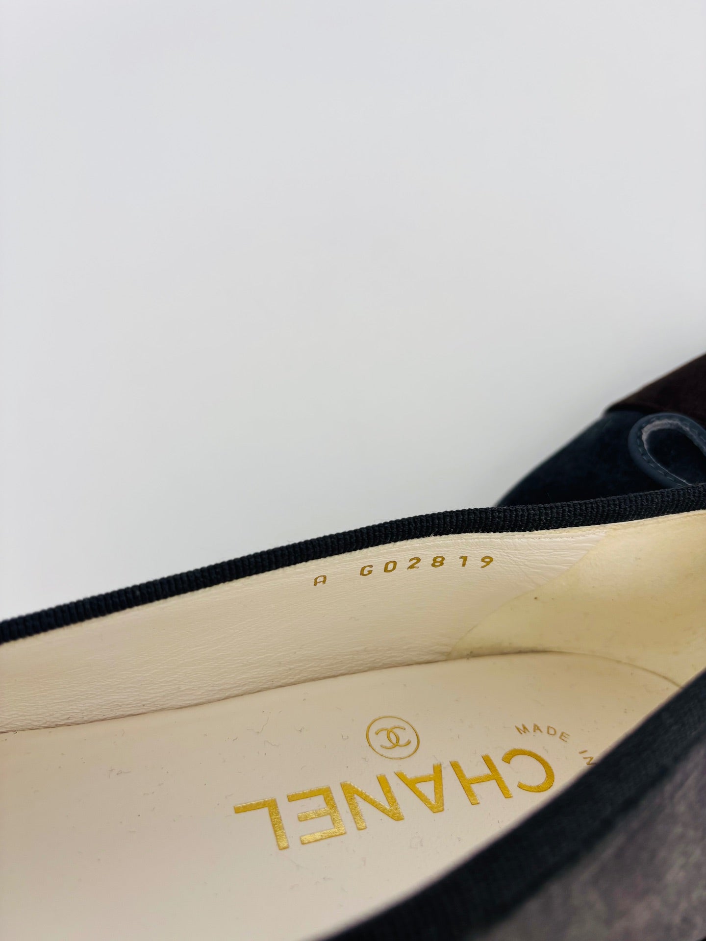 Grey and brown velvet ballet flats – Chanel – Size 39.5-8