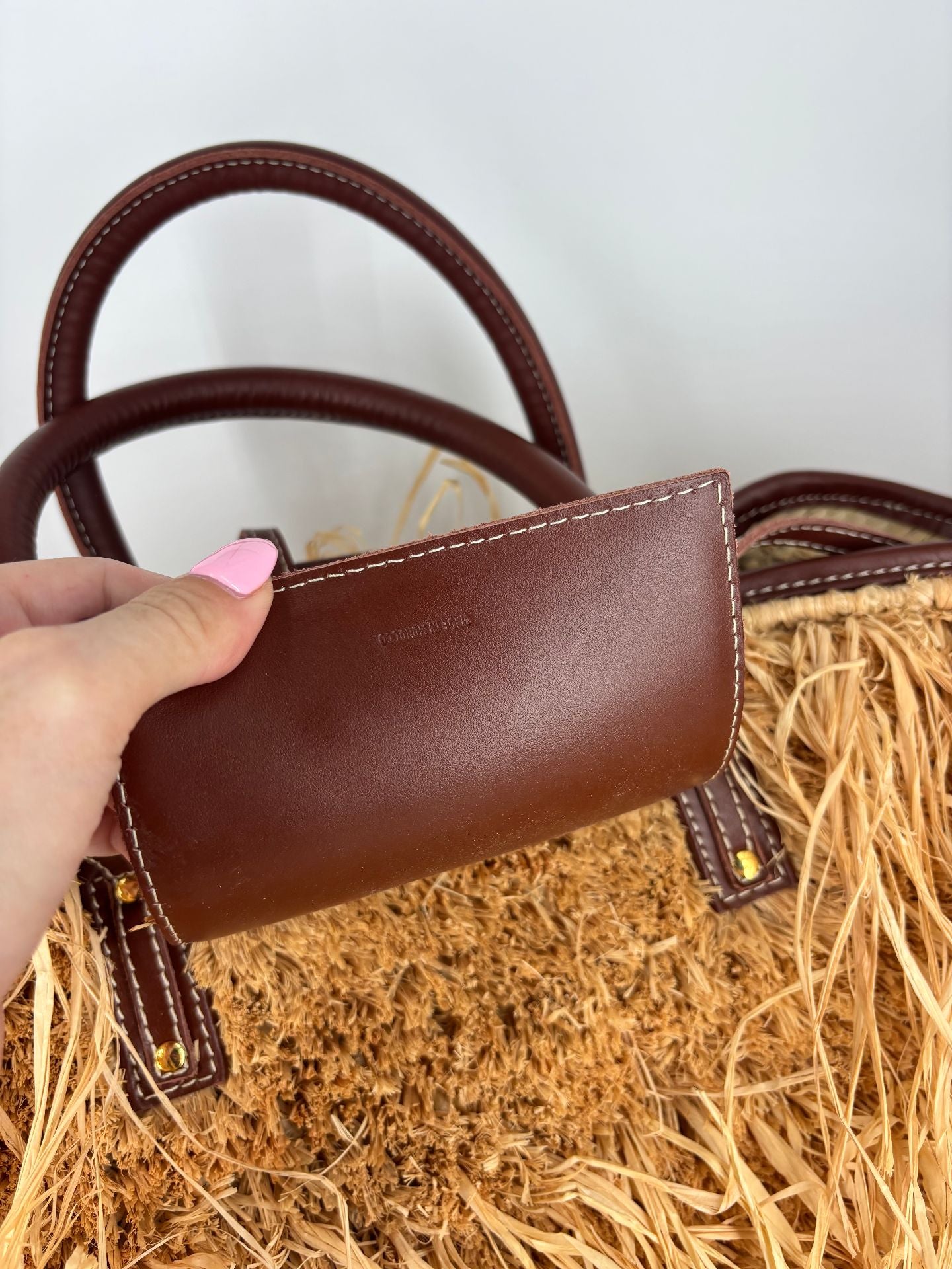 Sac Le Panier Soli raphia frangé cuir marron – Jacquemus-4