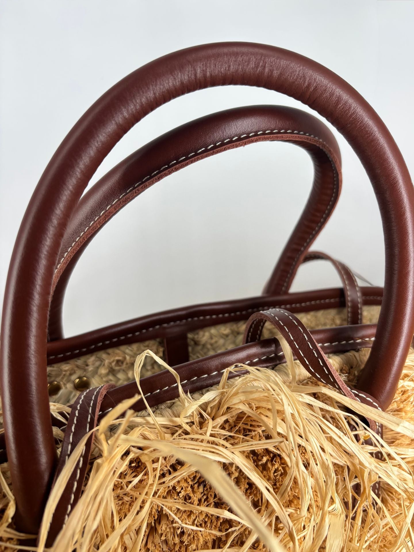 Sac Le Panier Soli raphia frangé cuir marron – Jacquemus-13