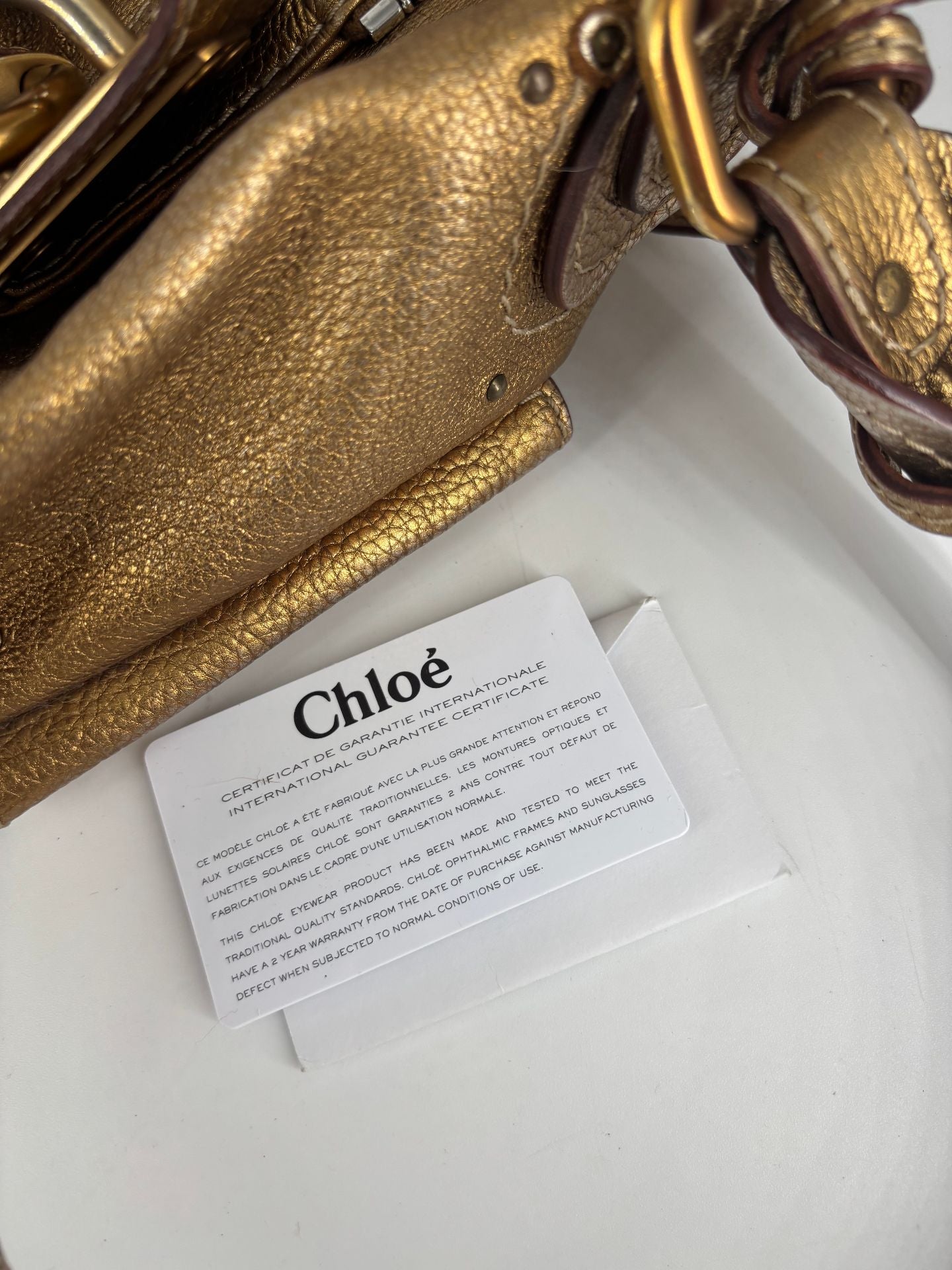 Chloé – Sac Paddington grand modèle en cuir doré bronze-15
