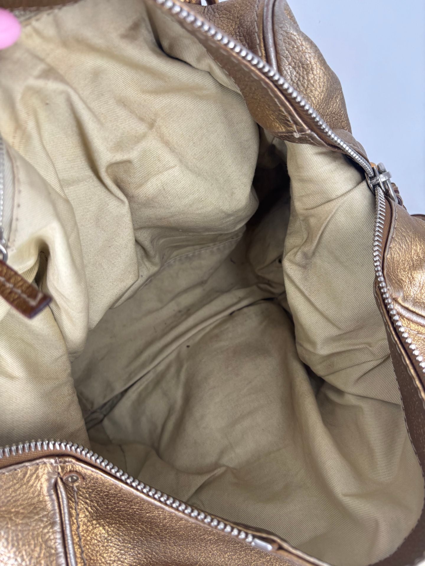 Chloé – Sac Paddington grand modèle en cuir doré bronze-18