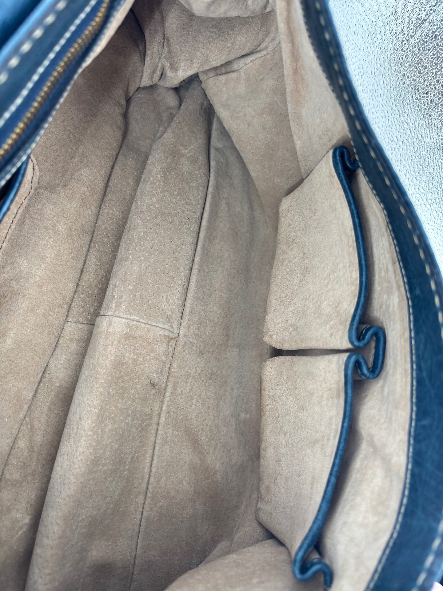 Sac en cuir vieilli bleu à chaîne – Prada-9