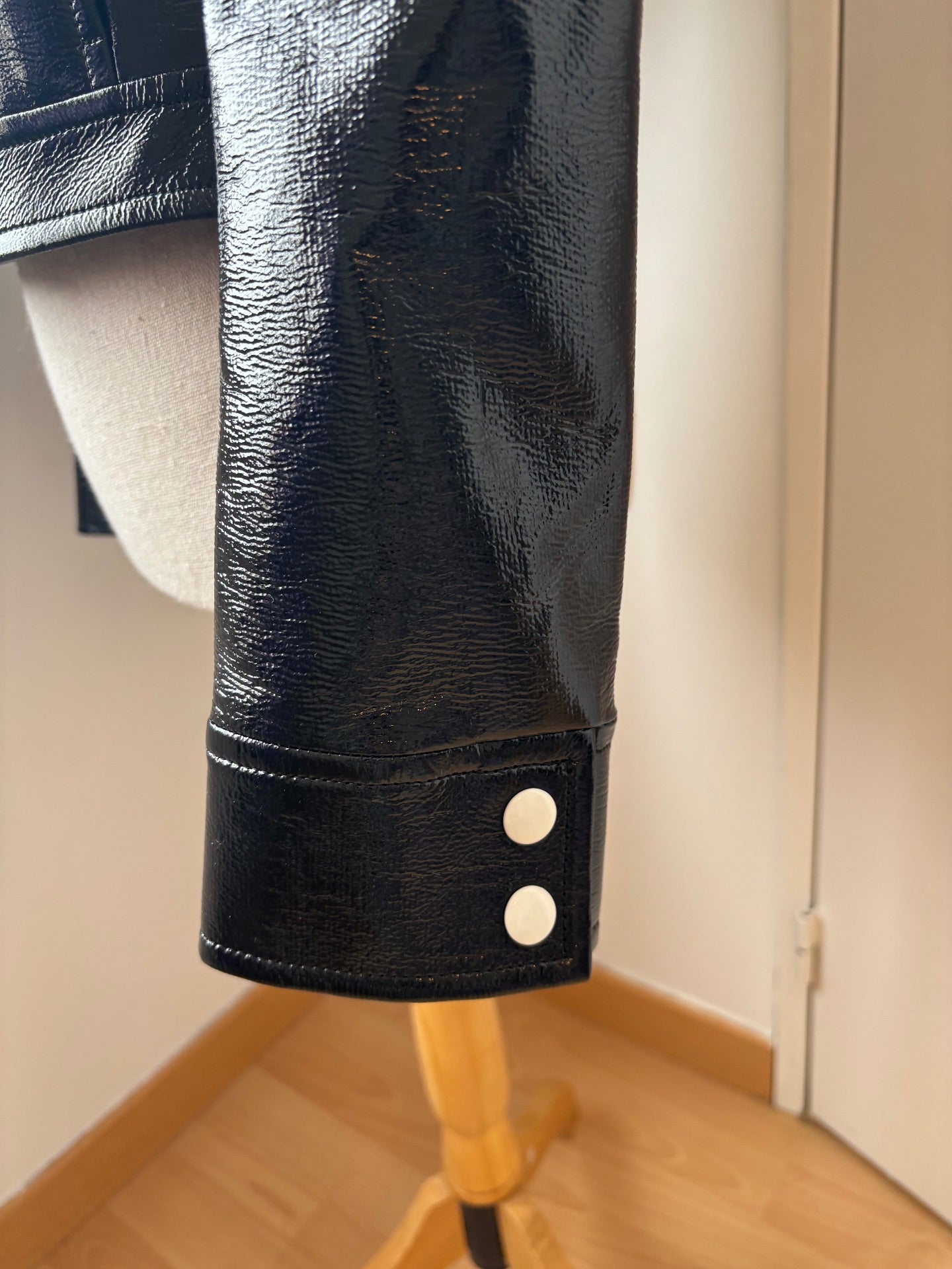 Black vinyl reissued jacket – Courrèges – Size 40-7