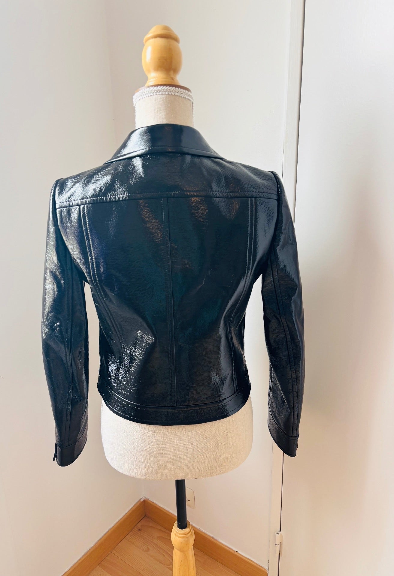 Black vinyl reissued jacket – Courrèges – Size 40-8