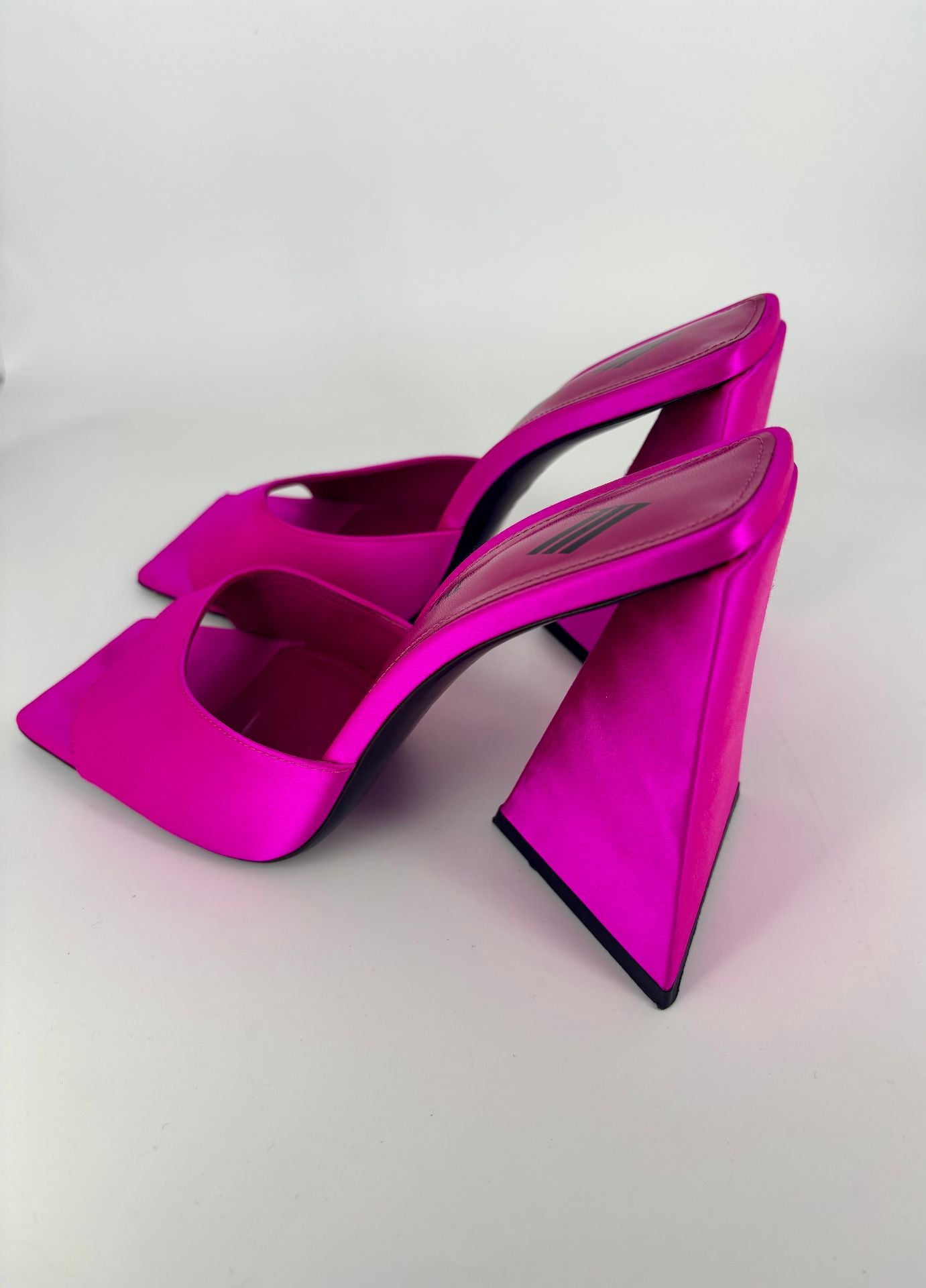 The Attico - Devon 115mm Hot Pink Satin Sandals - Size 39.5-8