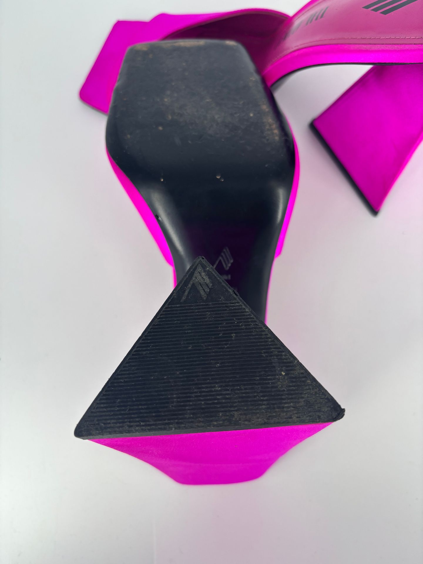 The Attico - Devon 115mm Hot Pink Satin Sandals - Size 39.5-10