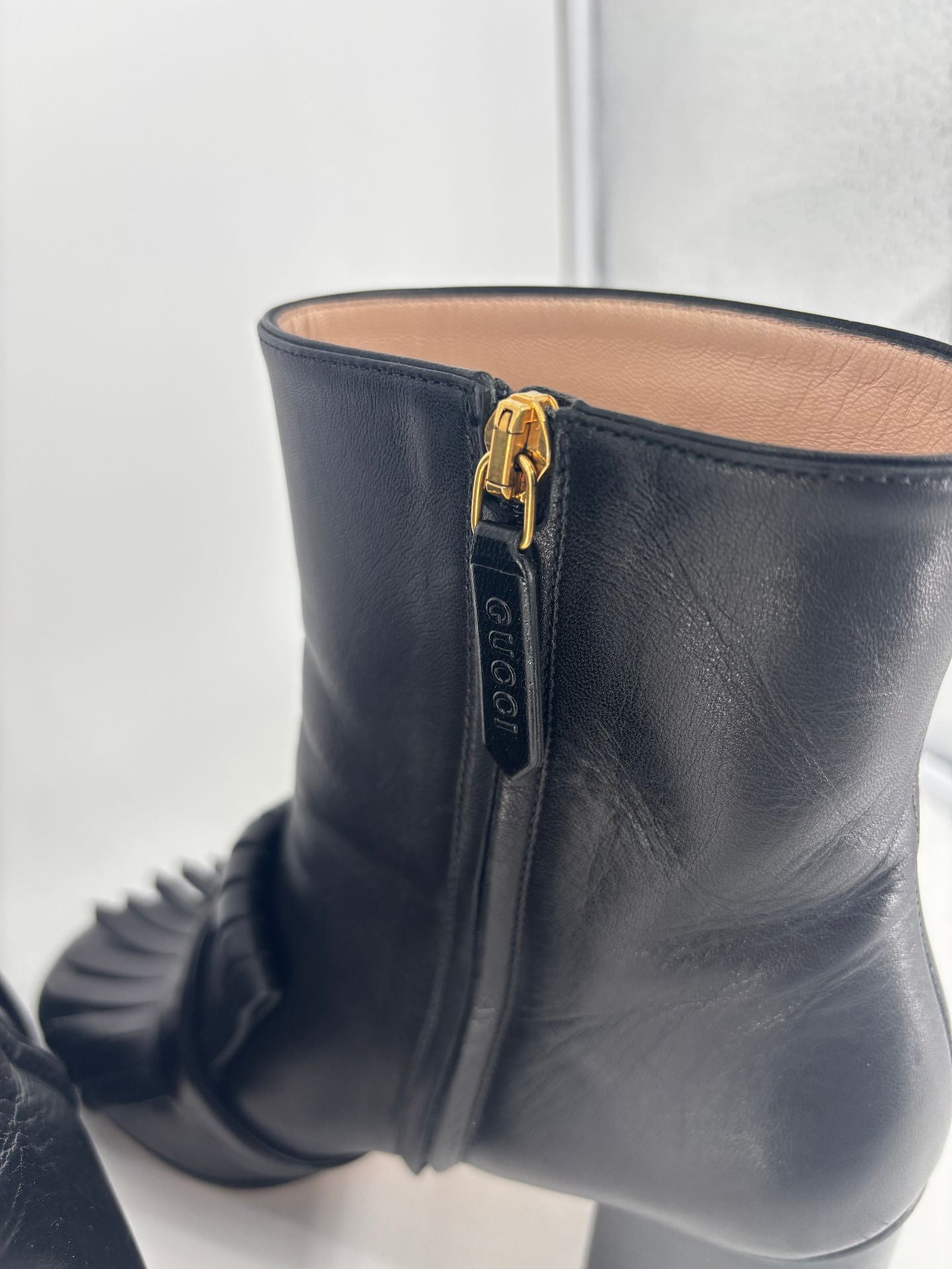 Black GG Marmont Fringed Ankle Boots – Gucci – Size 39-7