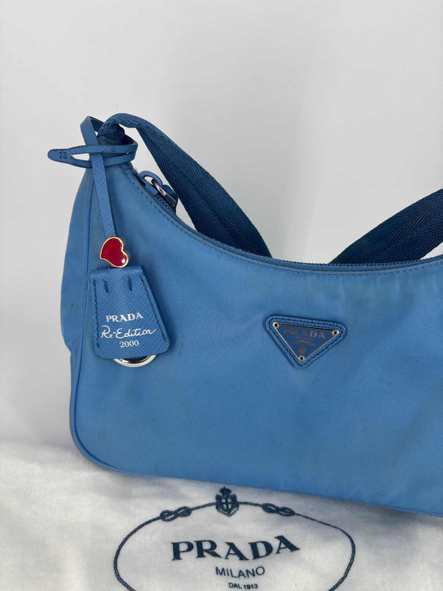 Sac Baguette Re-Edition 2000 Re-Nylon bleu clair – Prada-3